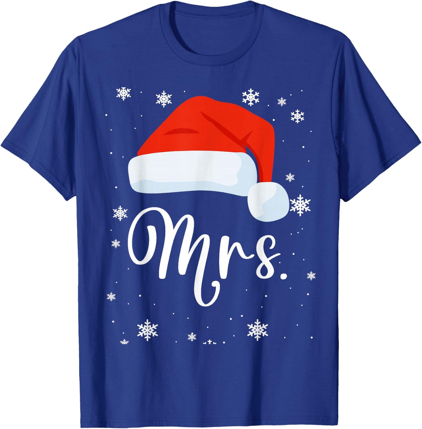 Mr and Mrs Claus Couples Matching Christmas Pajamas Santa T-Shirt - T-Shirt | Royal