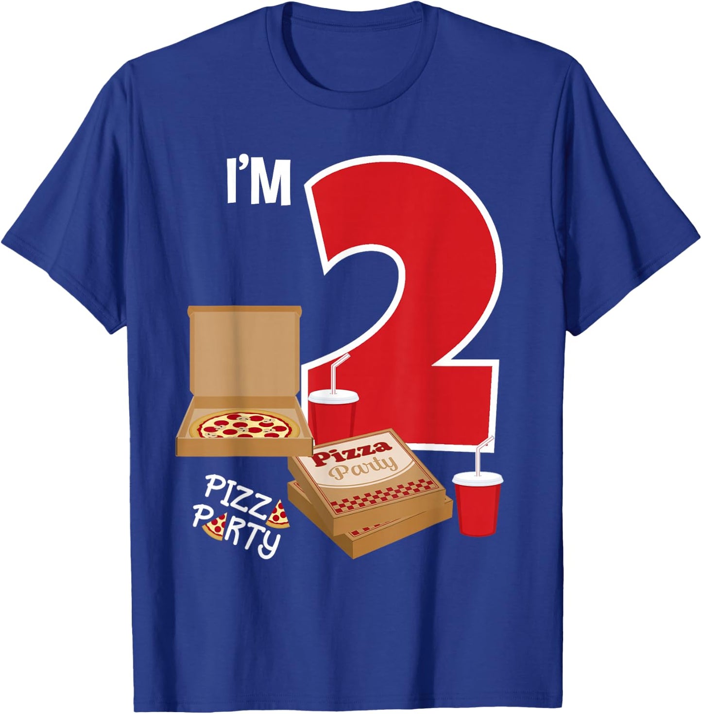 I'm 2 Pizza Theme Birthday Pizza Lover Pizza Party 2nd Bday T-Shirt - T-Shirt | Royal