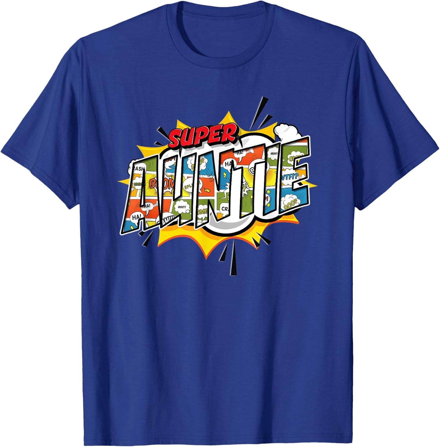 Super Auntie Comic Style Family Gift Your Aunt T-Shirt - T-Shirt | Royal