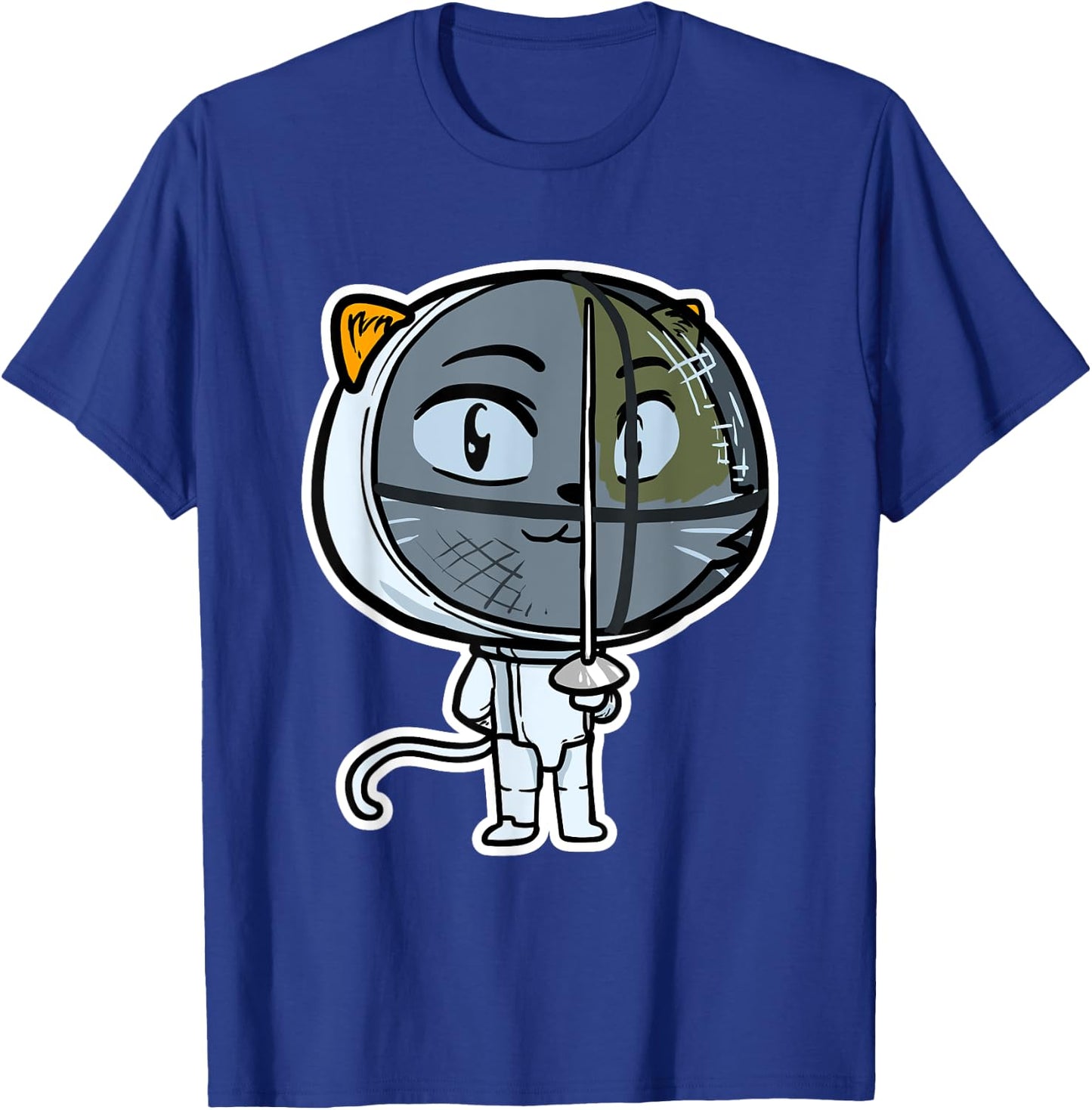 Cute Kawaii Cat Fencing Fencer Cat Lovers Women Girls Kids T-Shirt - T-Shirt | Royal