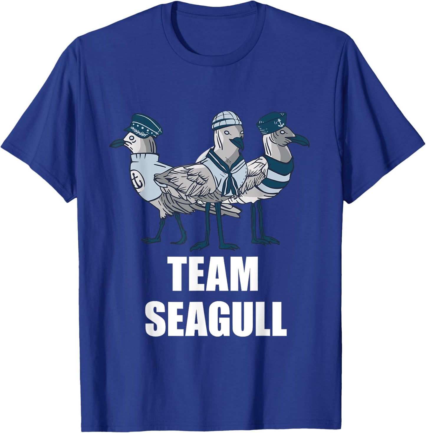 Seagull Team Seagull Sailor Crew Captain Seagull Lover T-Shirt - T-Shirt | Royal