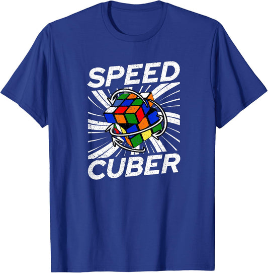 Competitive Puzzle Cube Speed Cuber Hobby 80's Vintage Toy T-Shirt - T-Shirt | Royal