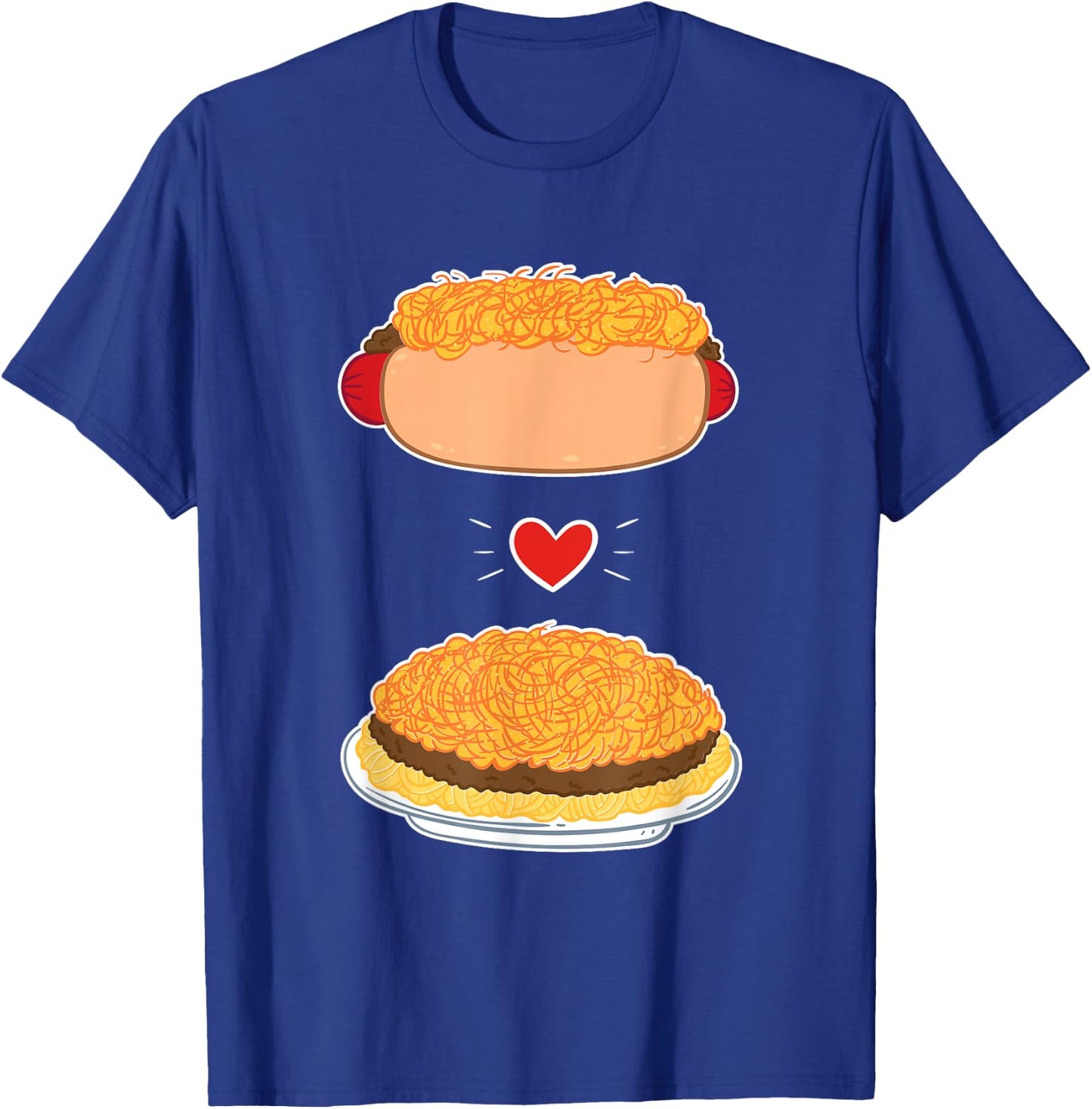 3 Way Cincinnati Style Chili And Cheese Coney Lover T-Shirt - T-Shirt | Royal