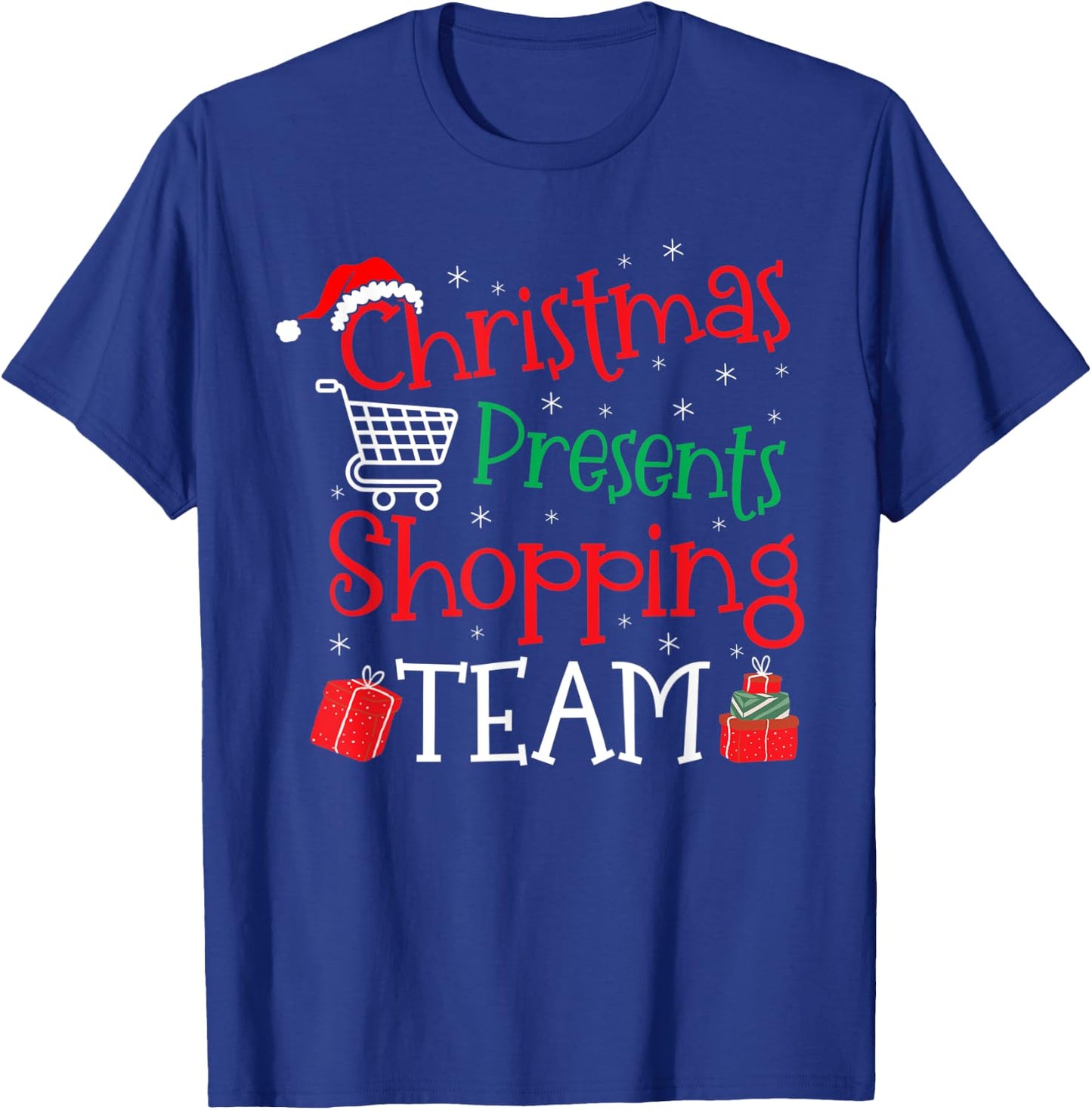 Christmas Presents Shopping Team T-Shirt - T-Shirt | Royal