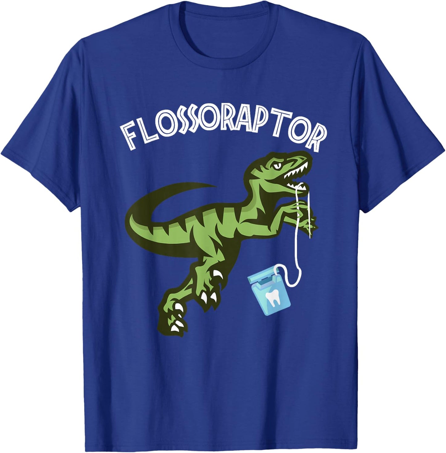 Floss Shirt Funny Flossoraptor Dental Hygiene T-Shirt - T-Shirt | Royal