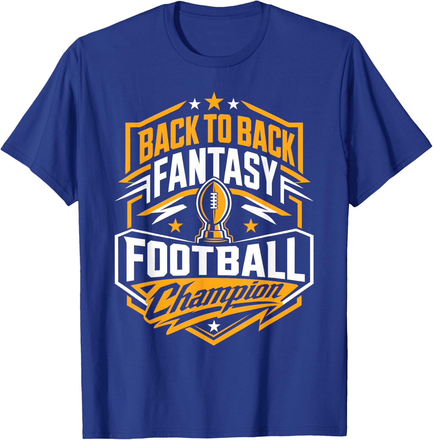 Back to Back Fantasy Football Champion T-Shirt - T-Shirt | Royal