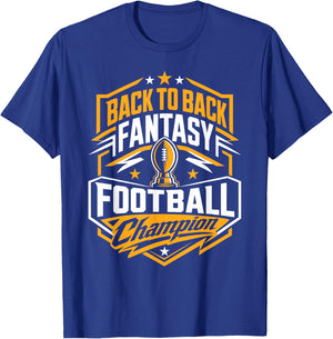 Back to Back Fantasy Football Champion T-Shirt - T-Shirt | Royal