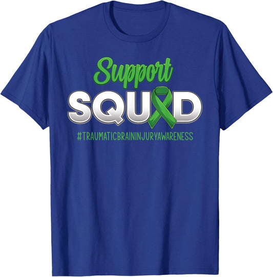 Support Squad Traumatic Brain Injury Awareness Men Women T-Shirt - T-Shirt | Royal