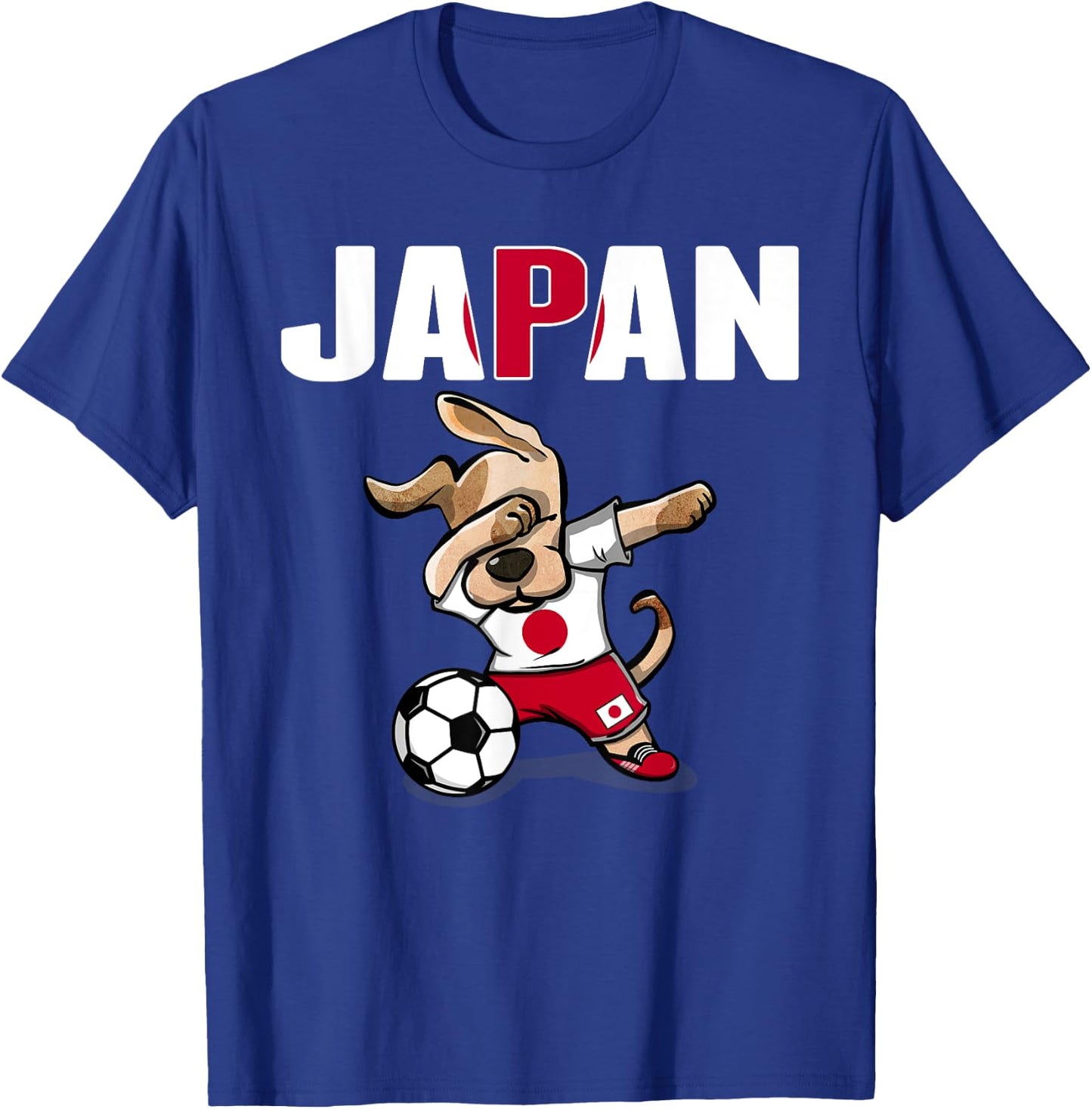 Dabbing Dog Japan Soccer Fans Jersey Japanese Flag Football Women Kids T-Shirt - T-Shirt | Royal