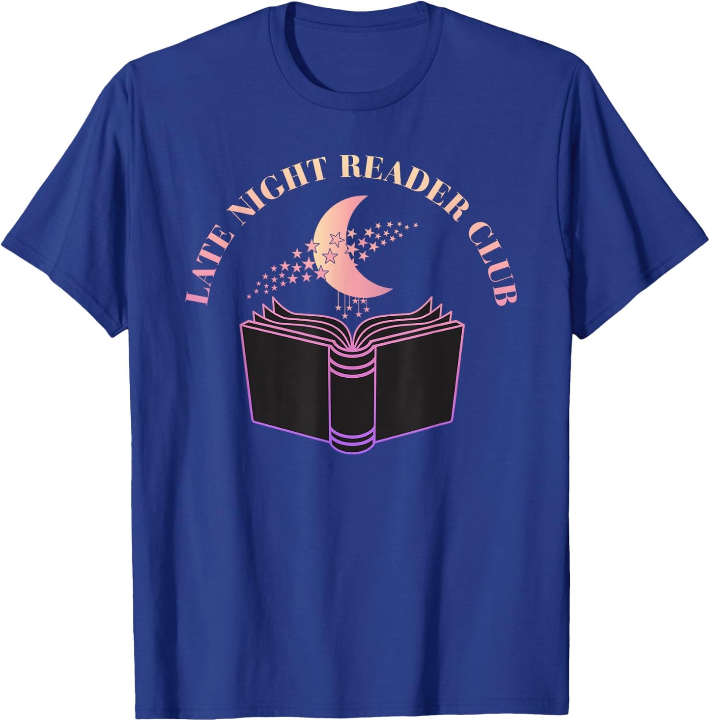 Late Night Reader Club Book Reading Bookworm T-Shirt - T-Shirt | Royal