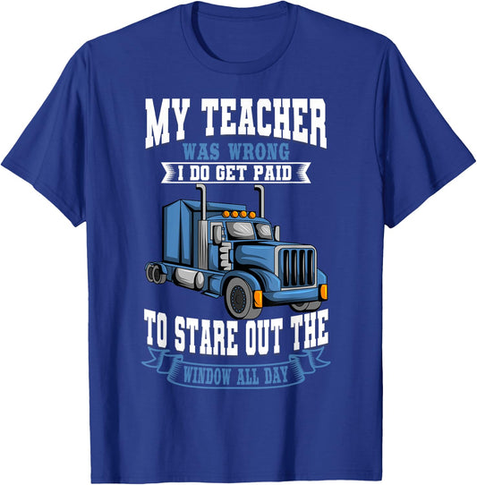 Truck Driver Trucker Teamster Vehicle LGV Truckie Driving T-Shirt - T-Shirt | Royal