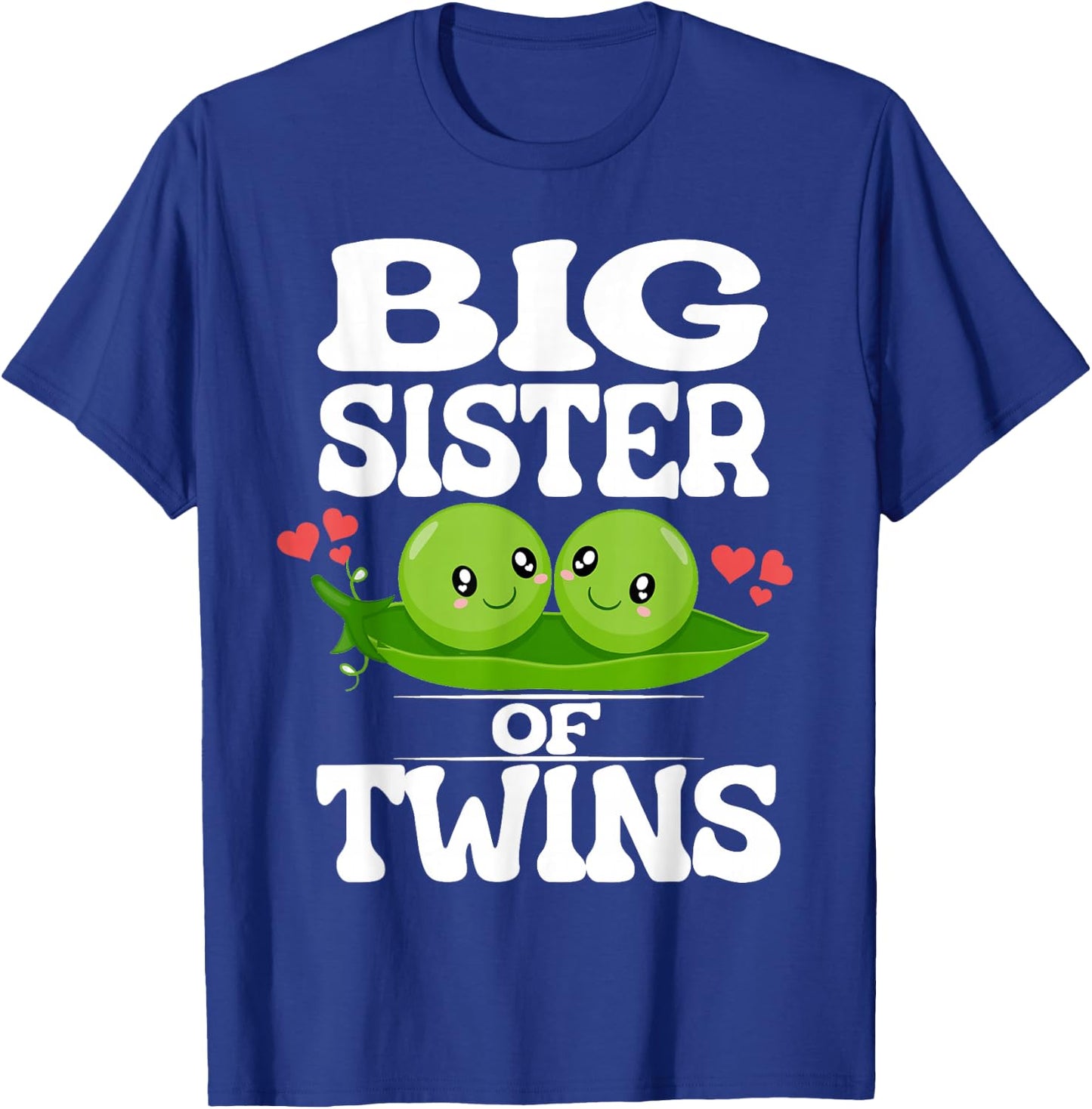 Big Sister Of Twins Cute Peas T-Shirt - T-Shirt | Royal