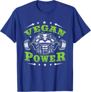 Vegan Fitness Workout I'm Vegan Power T-Shirt - T-Shirt | Royal