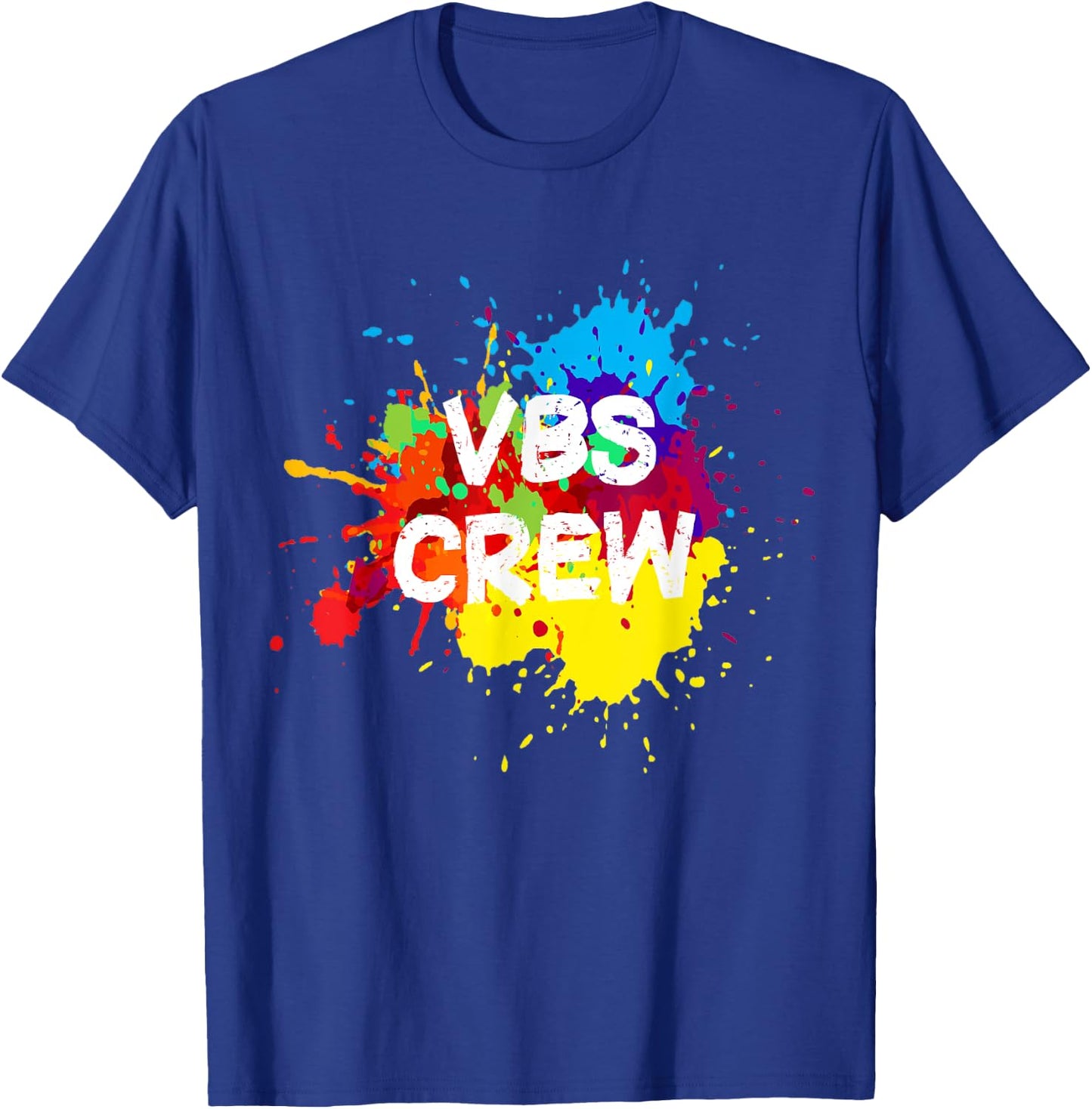 VBS 2022 Crew Vacation Bible School Paint Splatter T-Shirt - T-Shirt | Royal