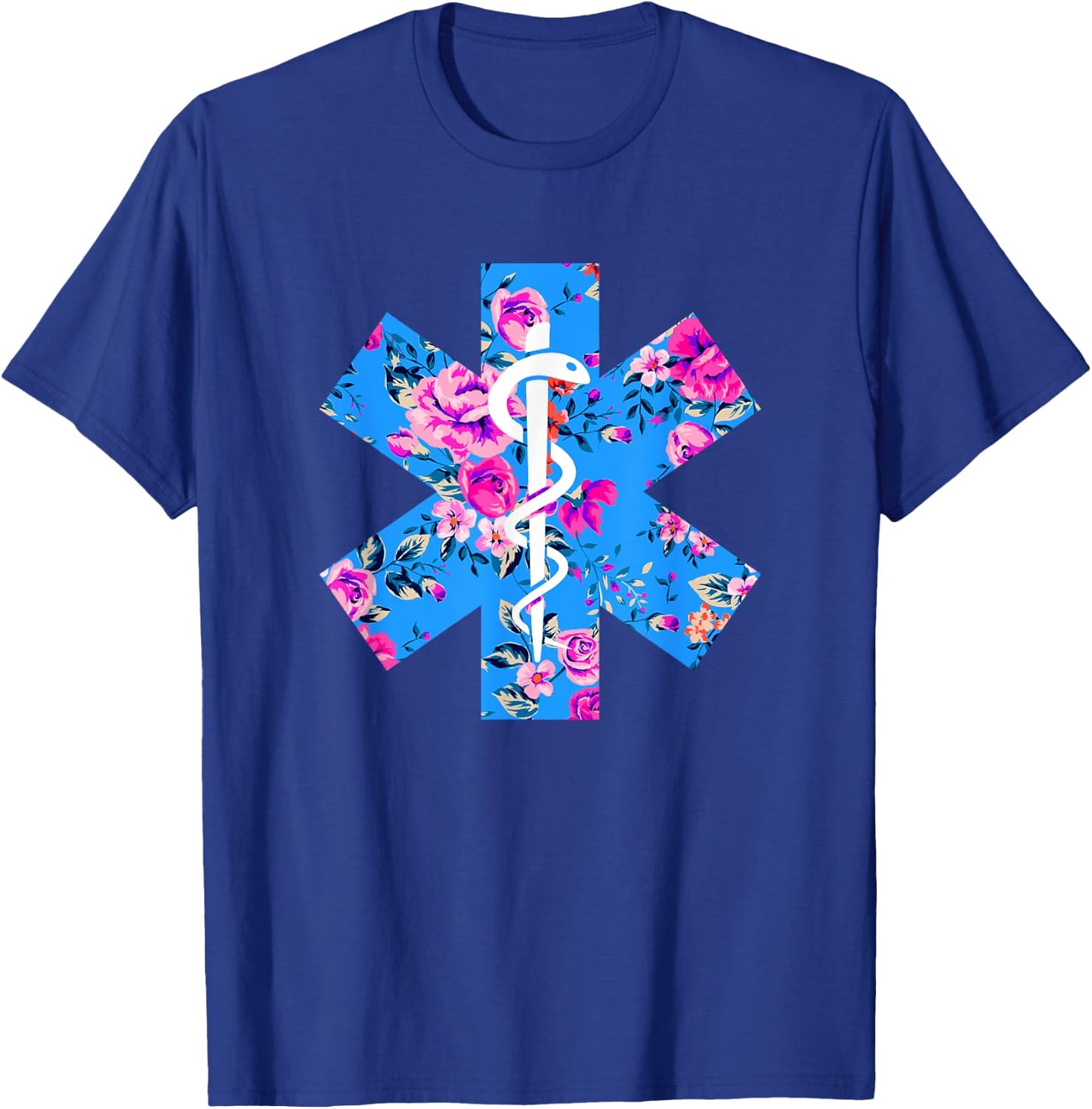 EMT, Floral EMT, EMS Paramedic Shirt, EMT Gift, EMT EMS T-Shirt - T-Shirt | Royal