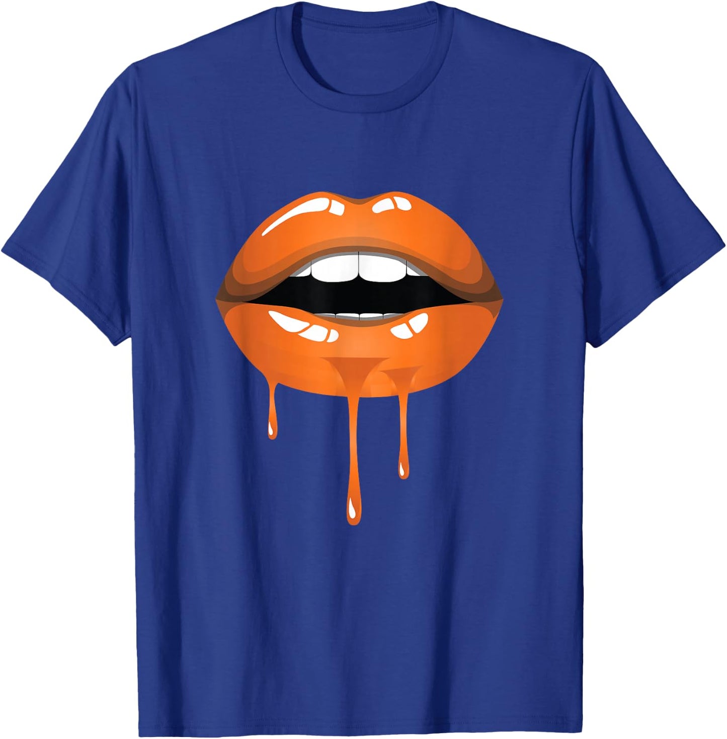Orange Ombre Dripping Lips T-Shirt - T-Shirt | Royal