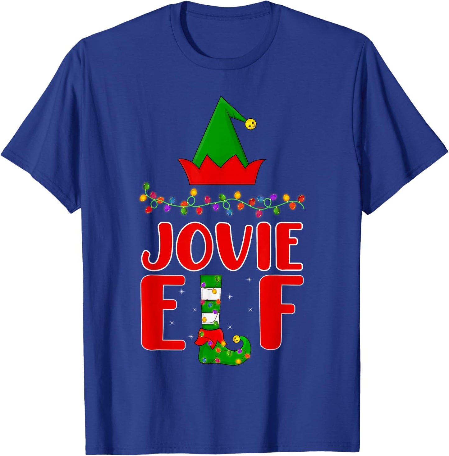 Jovie Elf Matching Family Lighting Christmas T-Shirt - T-Shirt | Royal