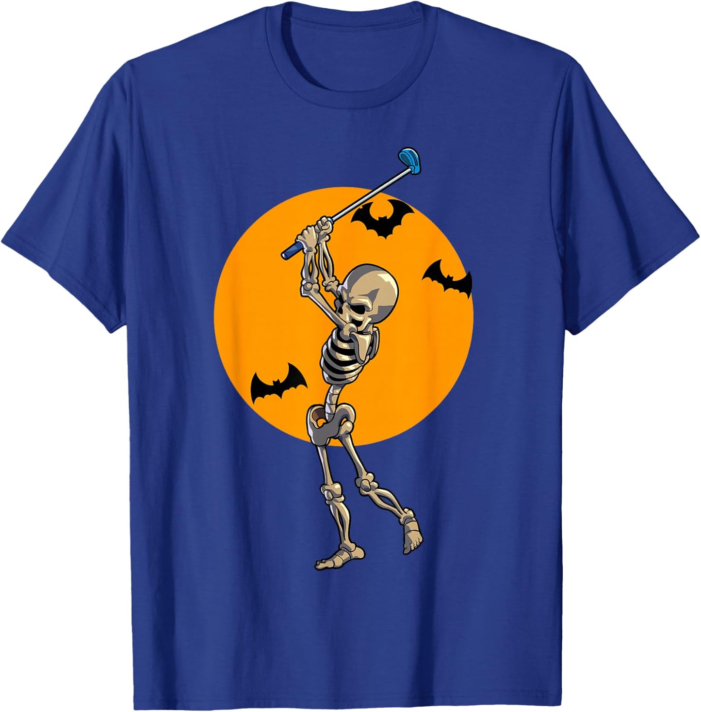 Golfing Skeleton Halloween Men Golf Halloween Golfer T-Shirt - T-Shirt | Royal