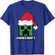 Minecraft Christmas Creeper Santa Hat T-Shirt - T-Shirt | Royal