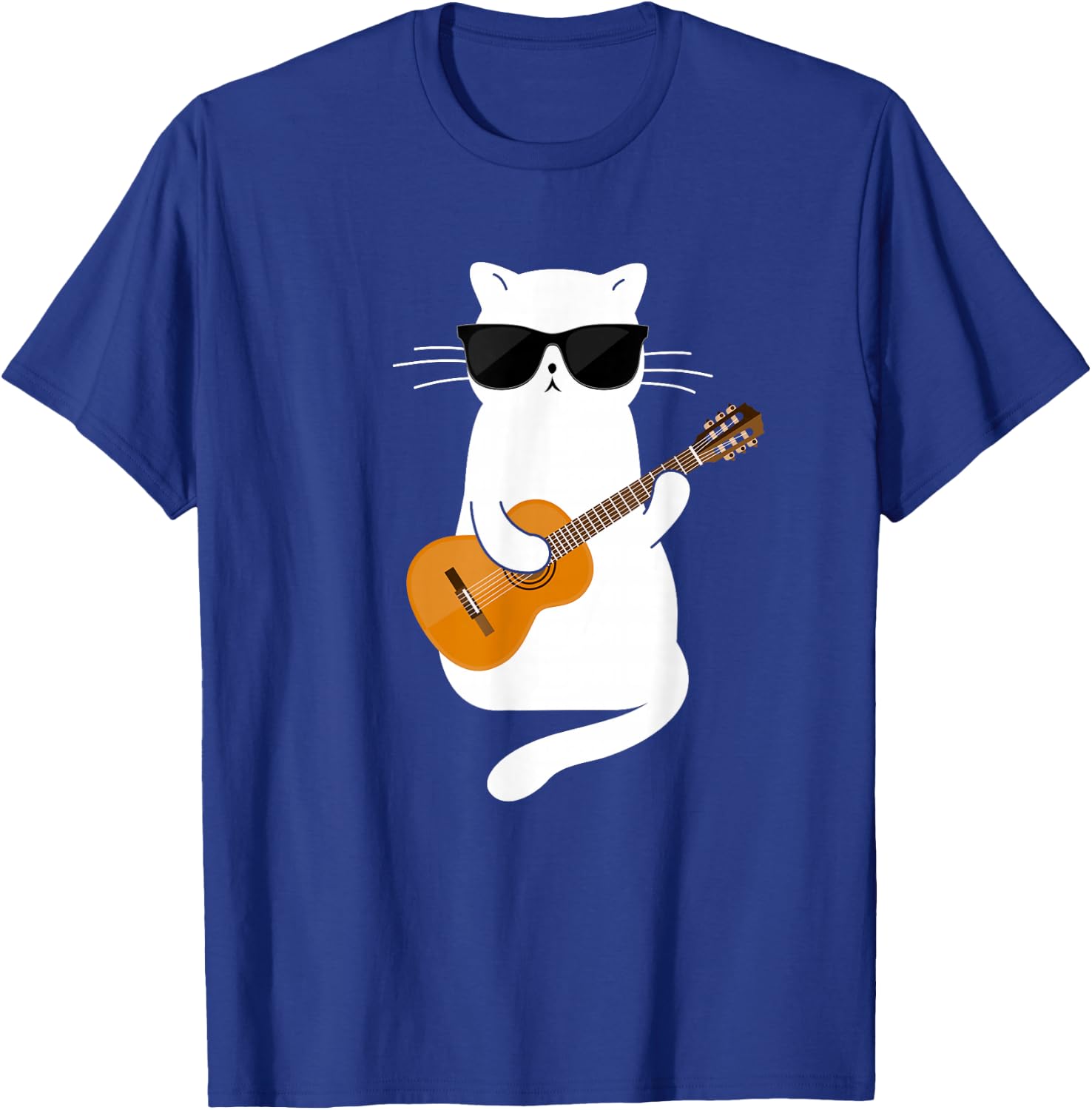 Cat Wearing Sunglasses Playing Guitar Guitarist Small T-Shirt - T-Shirt | Royal