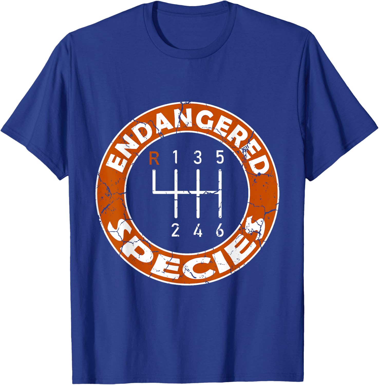 Save The Manuals Stick Shift Car Lover T-Shirt - T-Shirt | Royal