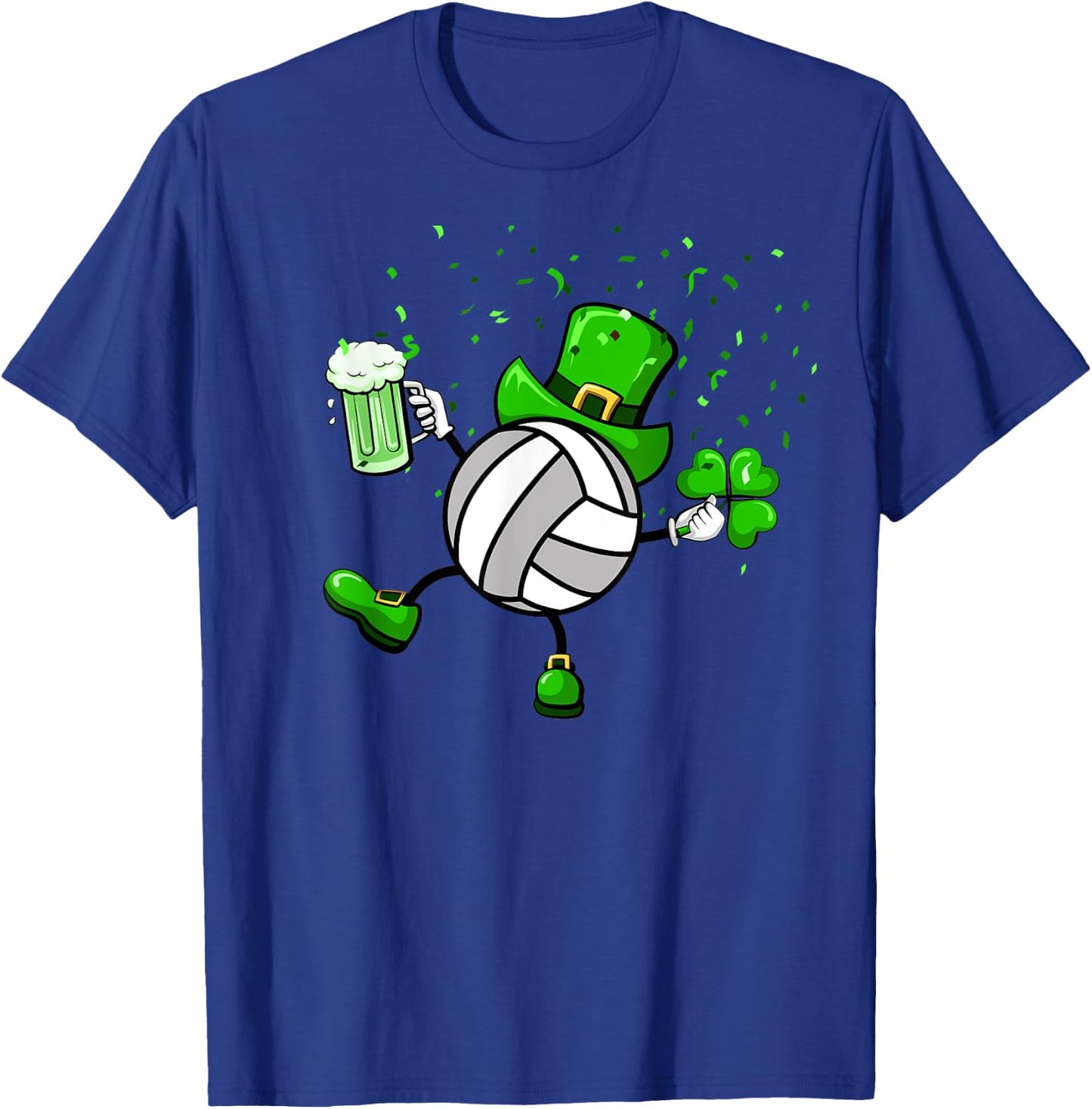 Cool Saint Patrick's Volleyball Shamrock Shirt Sport Lovers T-Shirt - T-Shirt | Royal
