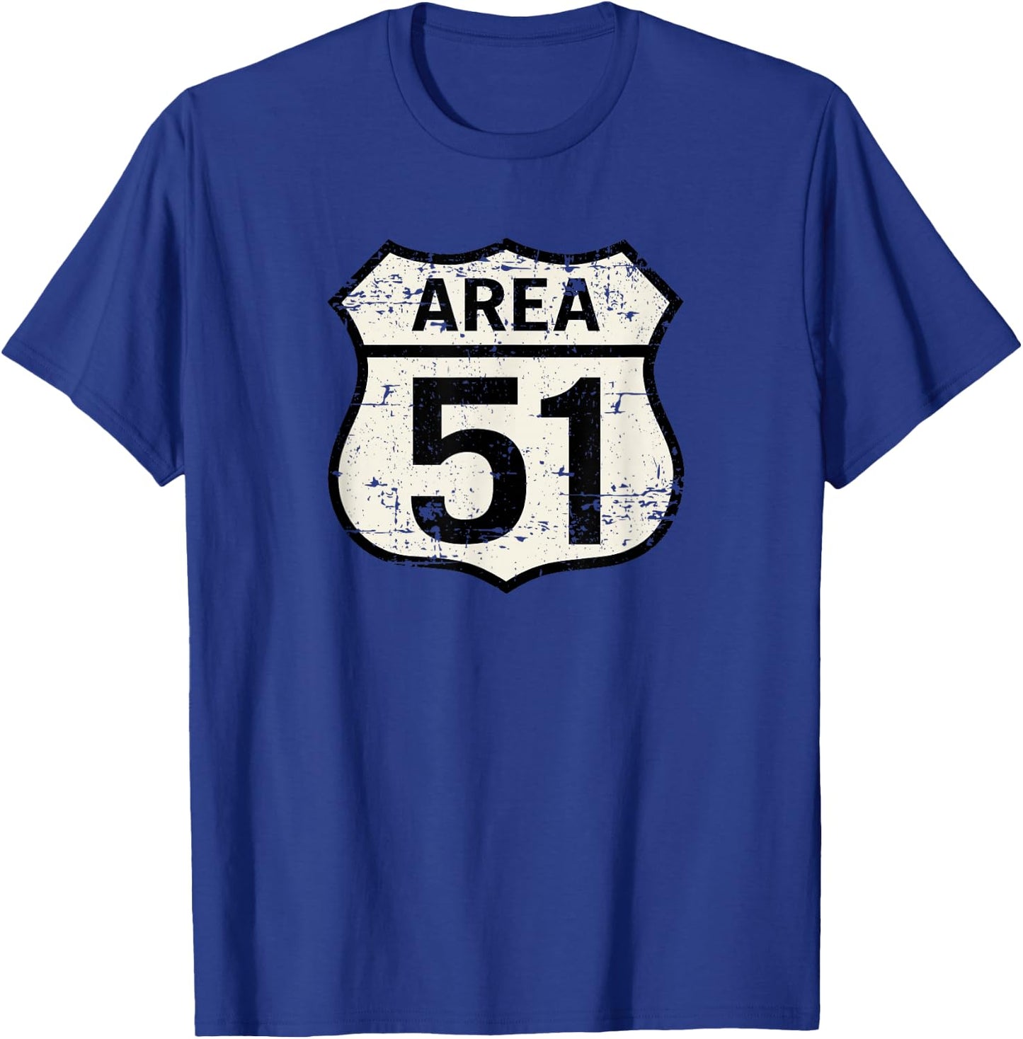 Area 51 Road Sign Design T-Shirt - T-Shirt | Royal