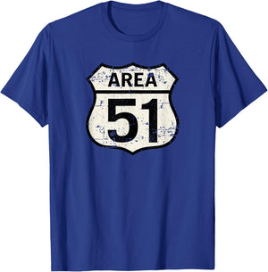Area 51 Road Sign Design T-Shirt - T-Shirt | Royal