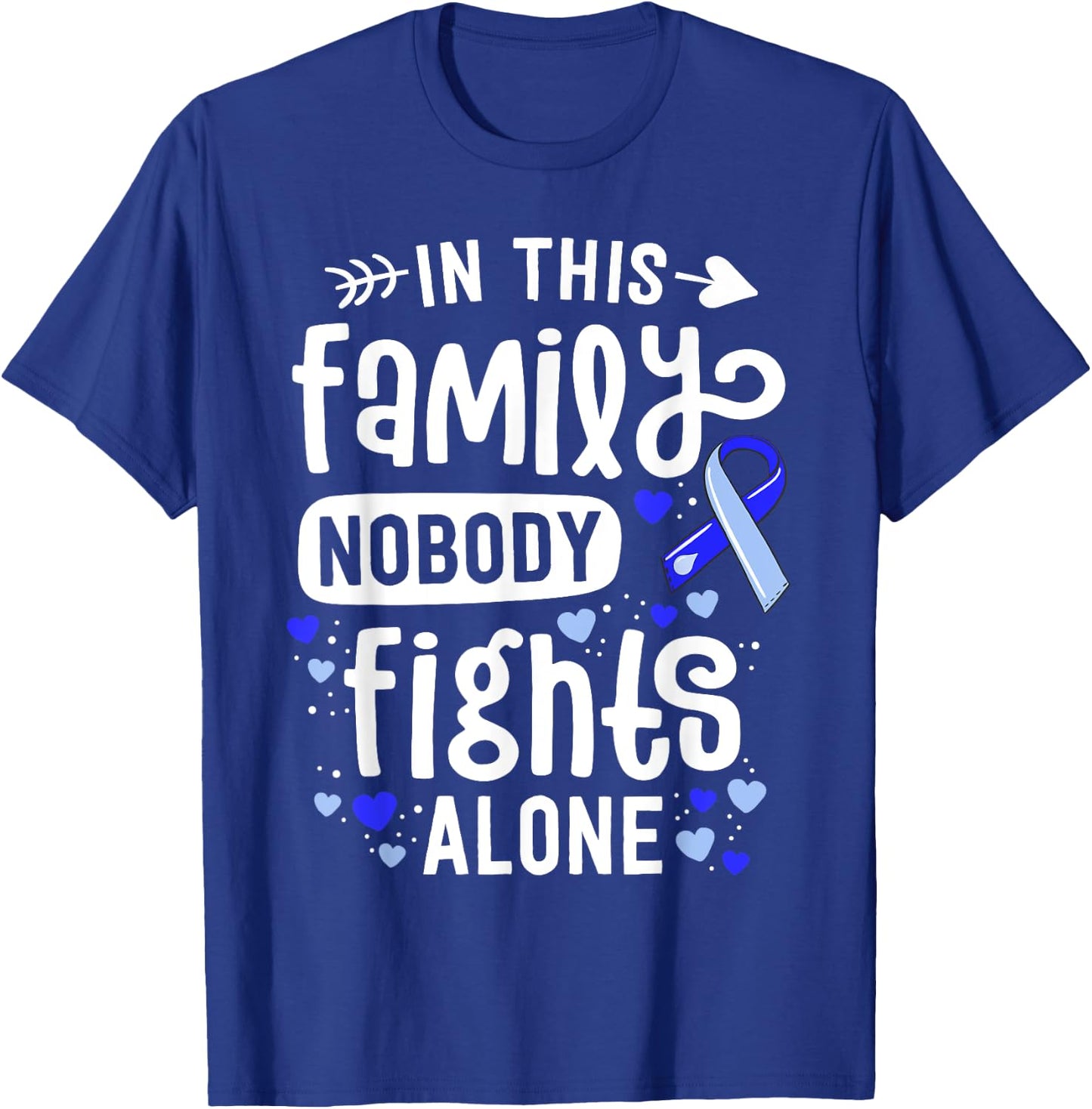 Family Hydrocephalus Awareness Month Brain Blue Ribbon T-Shirt - T-Shirt | Royal