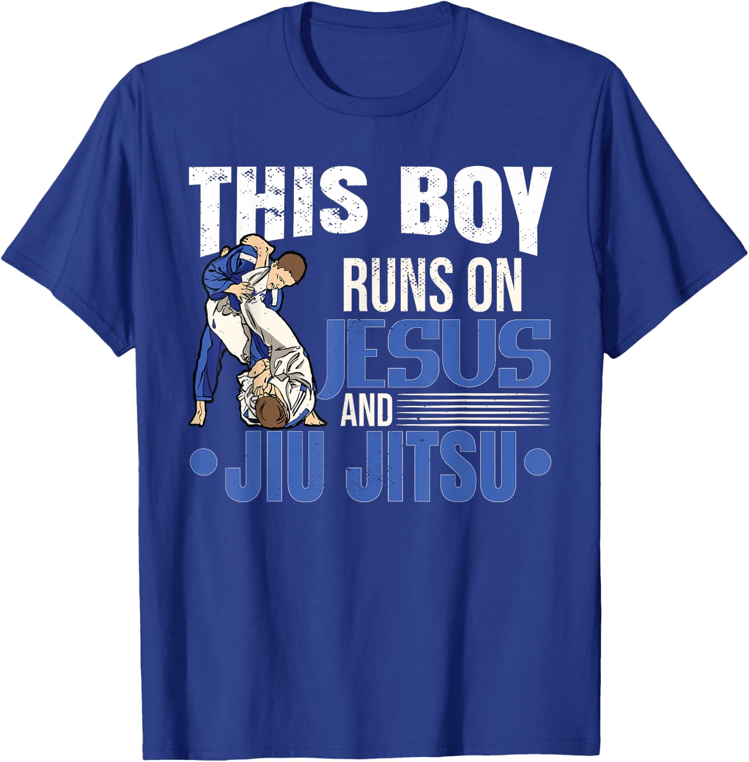 This Boy Runs On Jesus And Jiu Jitsu T-Shirt - T-Shirt | Royal