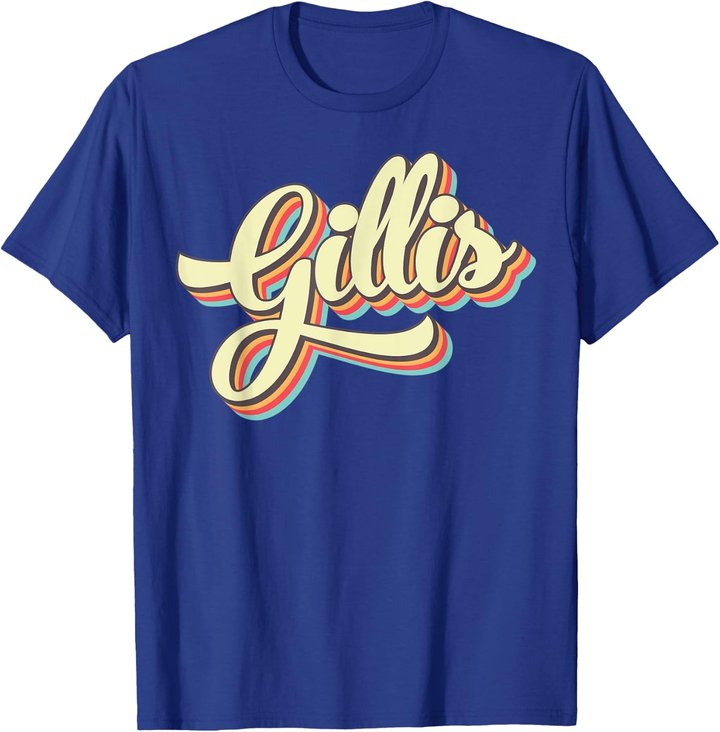 Gillis Retro Art Baseball Font Vintage T-Shirt - T-Shirt | Royal