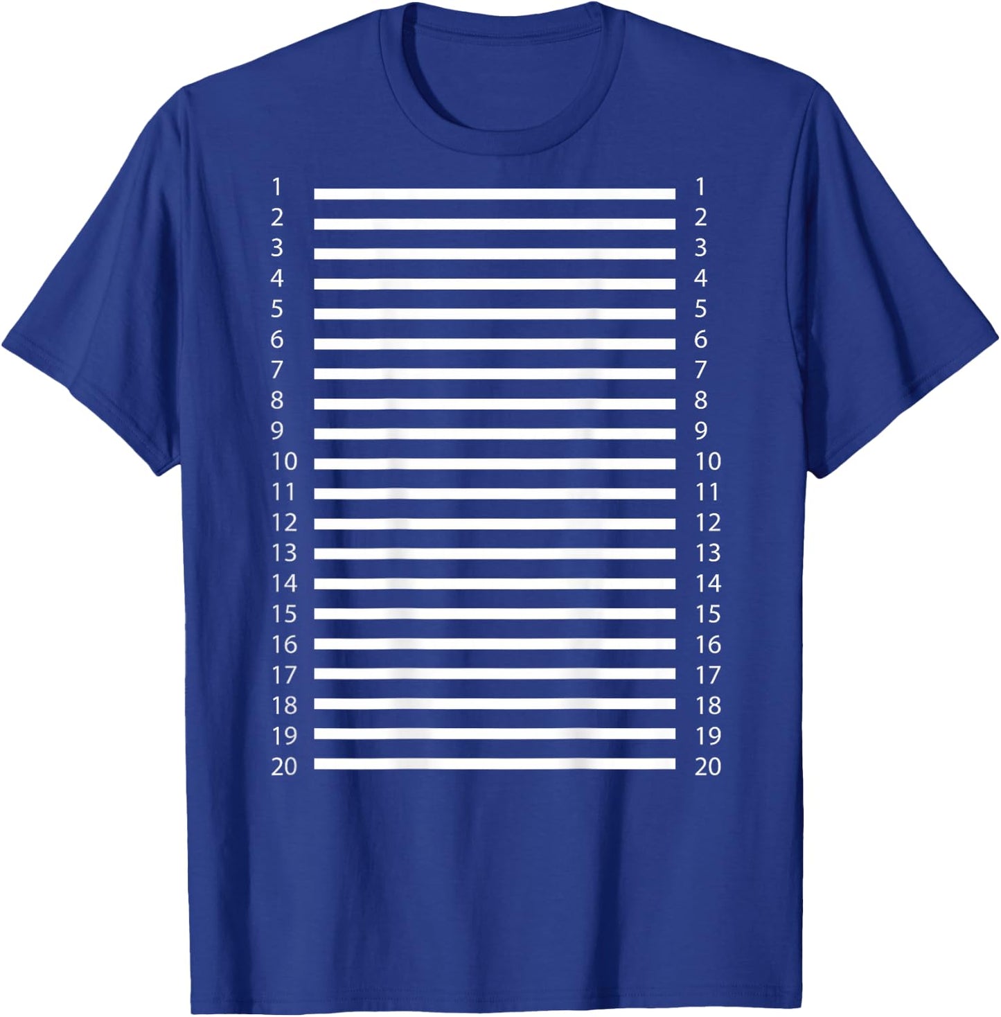 Hair Length Check 20 Lines on The Back of The T-Shirt - T-Shirt | Royal