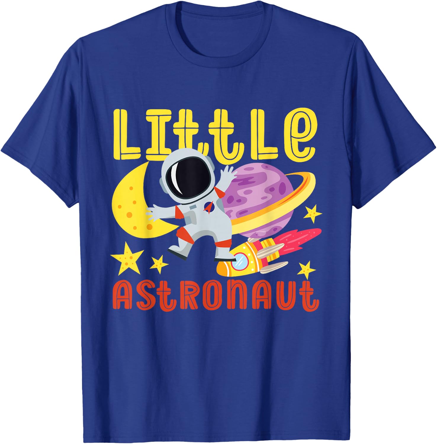 Little Astronaut In Space For Kids T-Shirt - T-Shirt | Royal