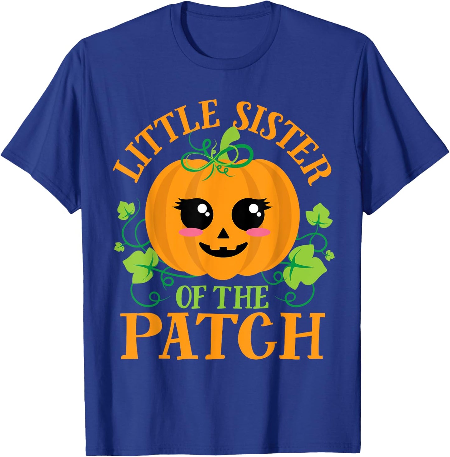 Little Sister Pumpkin Patch Matching Family Girls Halloween T-Shirt - T-Shirt | Royal