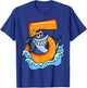 5th Birthday Shark Party Gift Five Years Old T-Shirt - T-Shirt | Royal