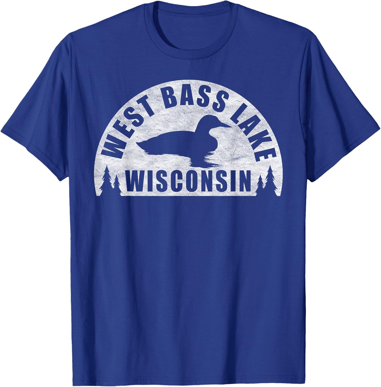 West Bass Lake Northern Wisconsin Loon T-Shirt - T-Shirt | Royal
