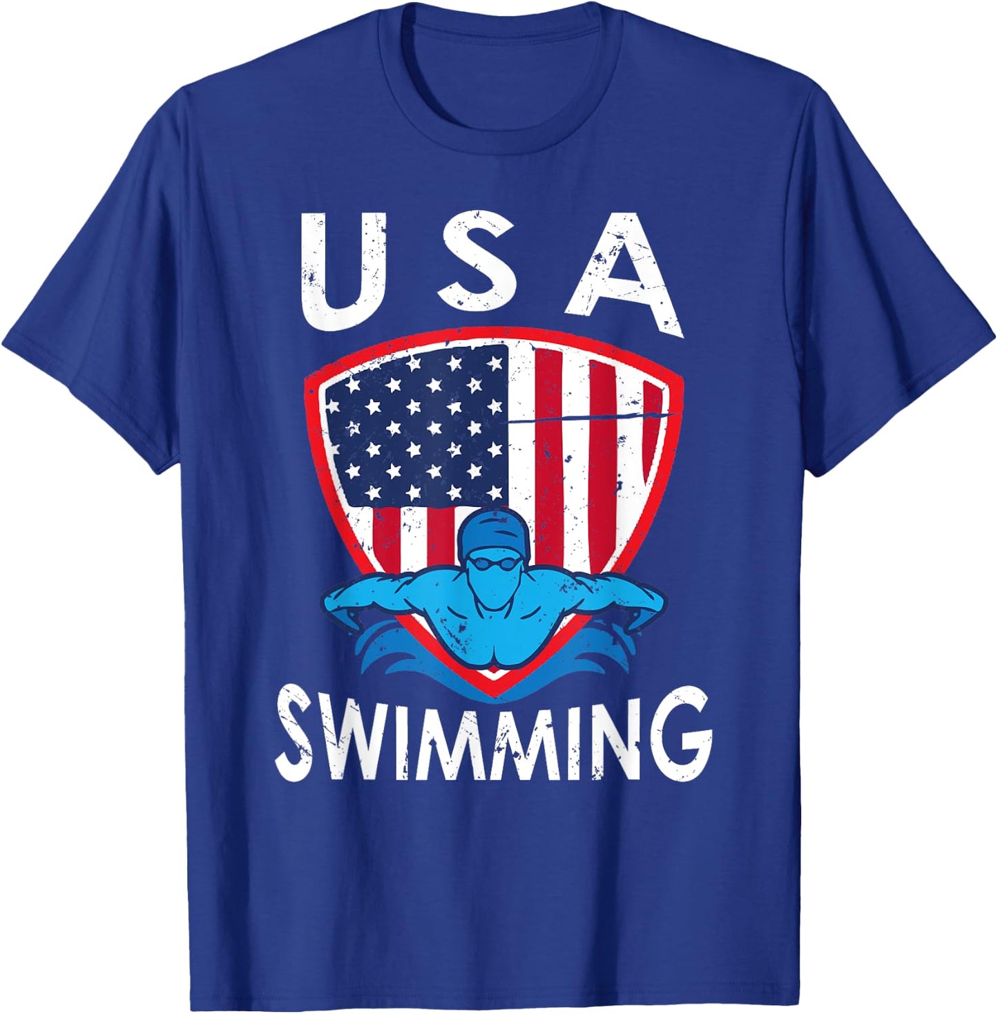 USA Swimming Team Sport Athlete US Swim Aquatic Design T-Shirt - T-Shirt | Royal
