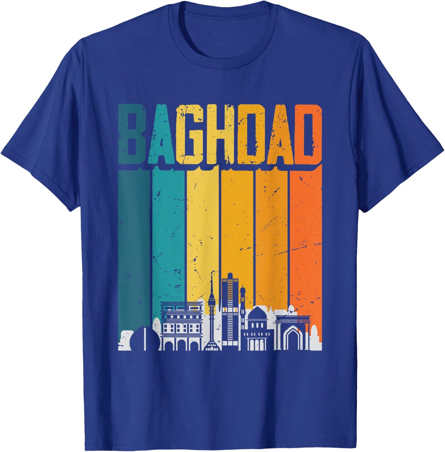 Baghdad Iraq Retro Vintage Sunset Skyline Baghdad T-Shirt - T-Shirt | Royal