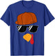 Boys Turkey Face Thanksgiving Trucker Hat Glasses Kids T-Shirt - T-Shirt | Royal