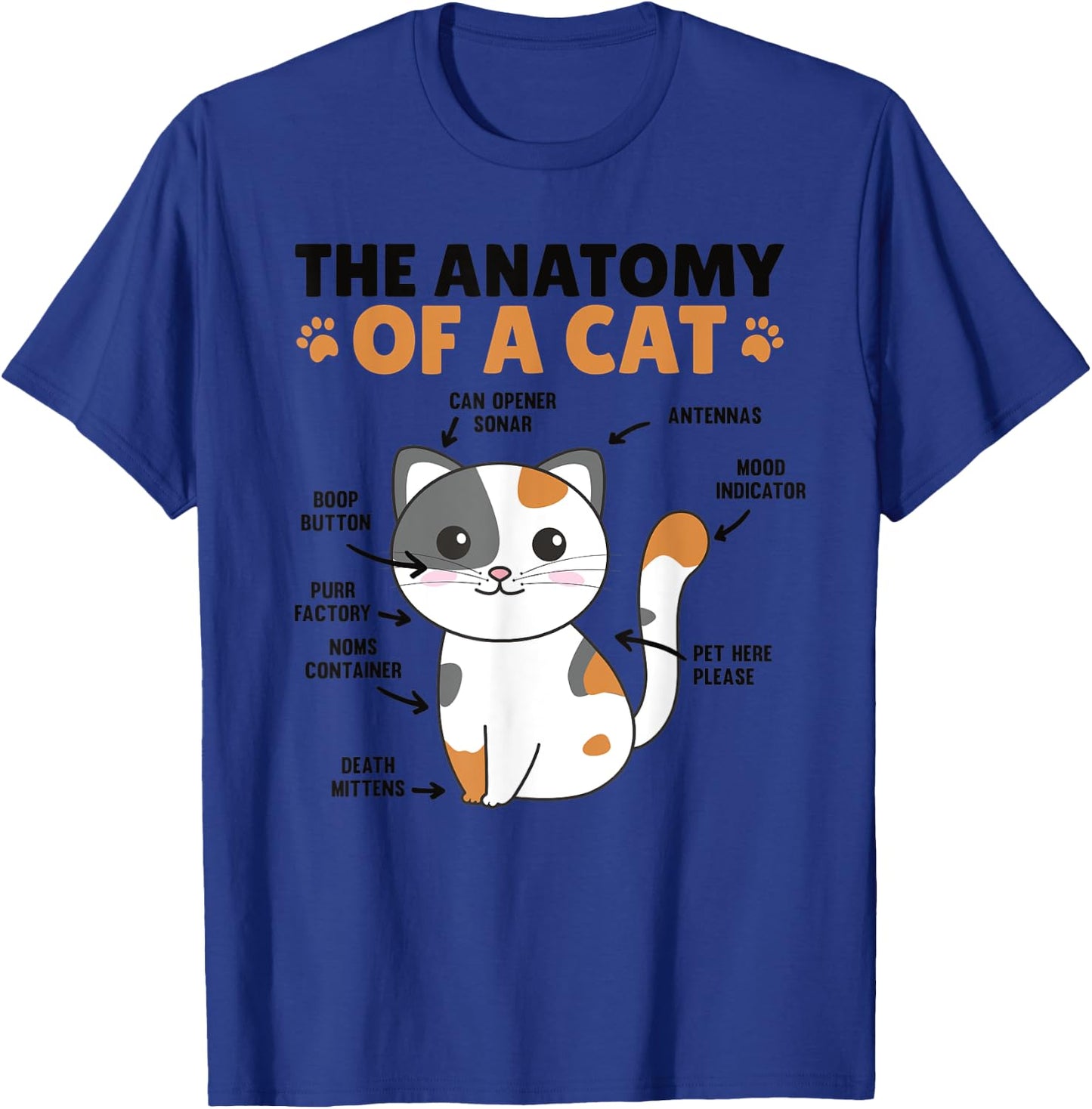The Anatomy Of A Cat Funny Explanation Of A Cat T-Shirt - T-Shirt | Royal