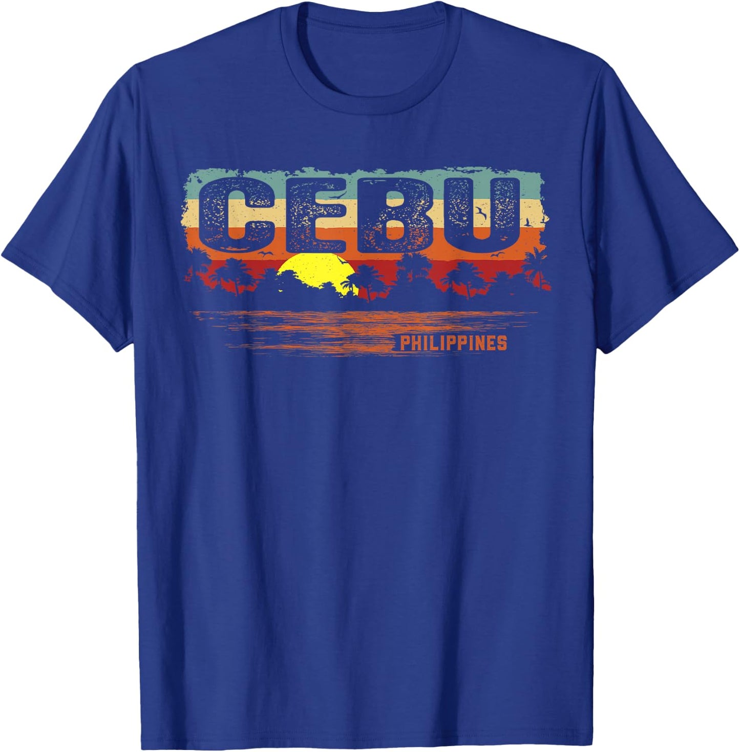 Vintage Sunset Philippines - Cebu T-Shirt - T-Shirt | Royal