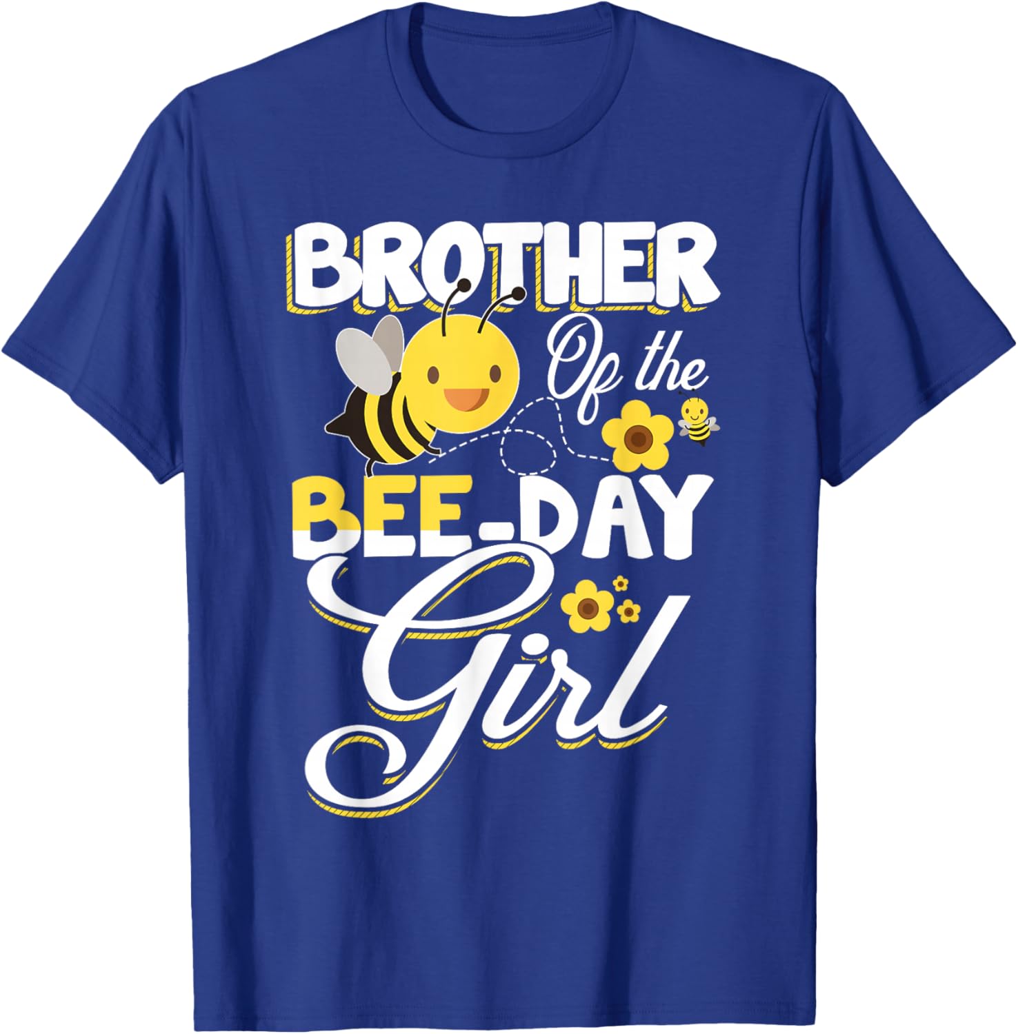 Brother of The Bee Day Girl Bee Birthday Party Theme T-Shirt - T-Shirt | Royal
