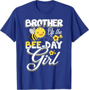 Brother of The Bee Day Girl Bee Birthday Party Theme T-Shirt - T-Shirt | Royal