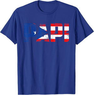 Papi Puerto Rico Flag Pride Fathers Day Puerto Rican Men T-Shirt - T-Shirt | Royal