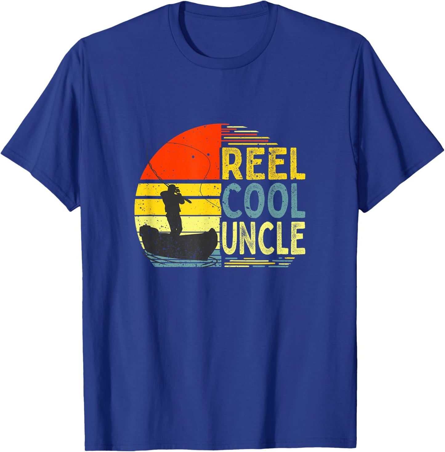 Reel Cool Uncle Fishing Daddy Fathers Day Dad Merch T-Shirt - T-Shirt | Royal
