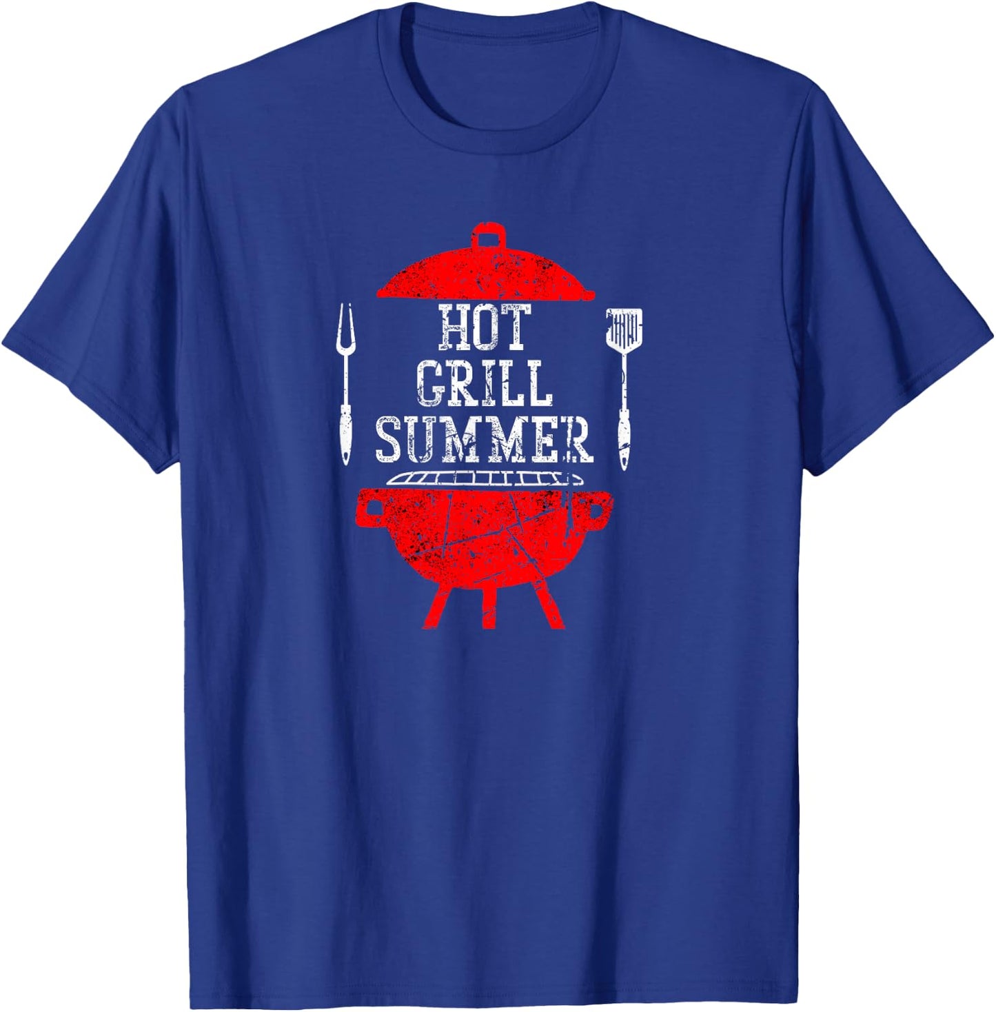 Hot Grill Summer - Funny BBQ Chef Cooking Summer Distressed Women T-Shirt - T-Shirt | Royal