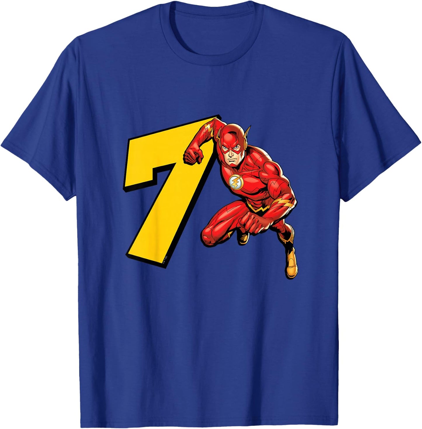 Kids The Flash Super Hero 7th Birthday T-Shirt - T-Shirt | Royal