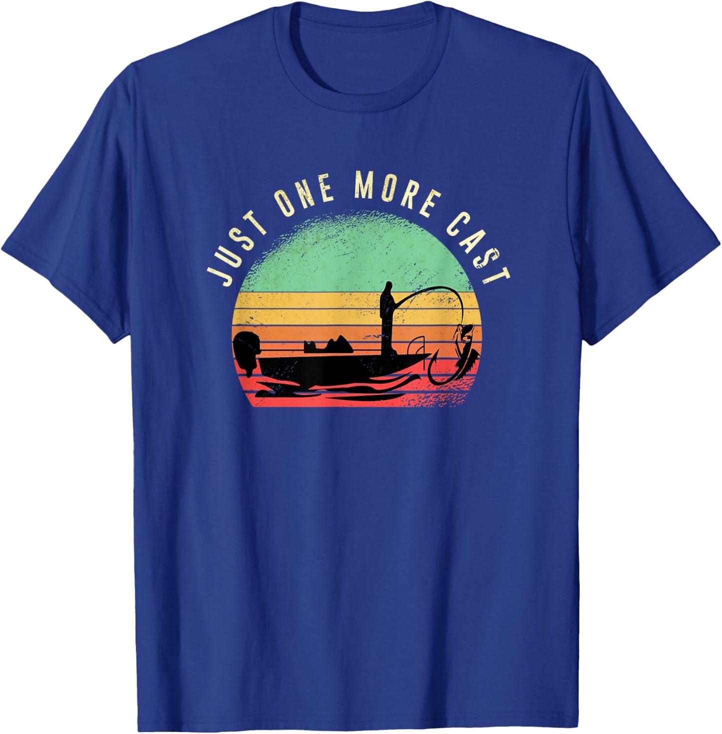 Just One More Cast Sunset Funny Fishing Addicts Hobby T-Shirt - T-Shirt | Royal