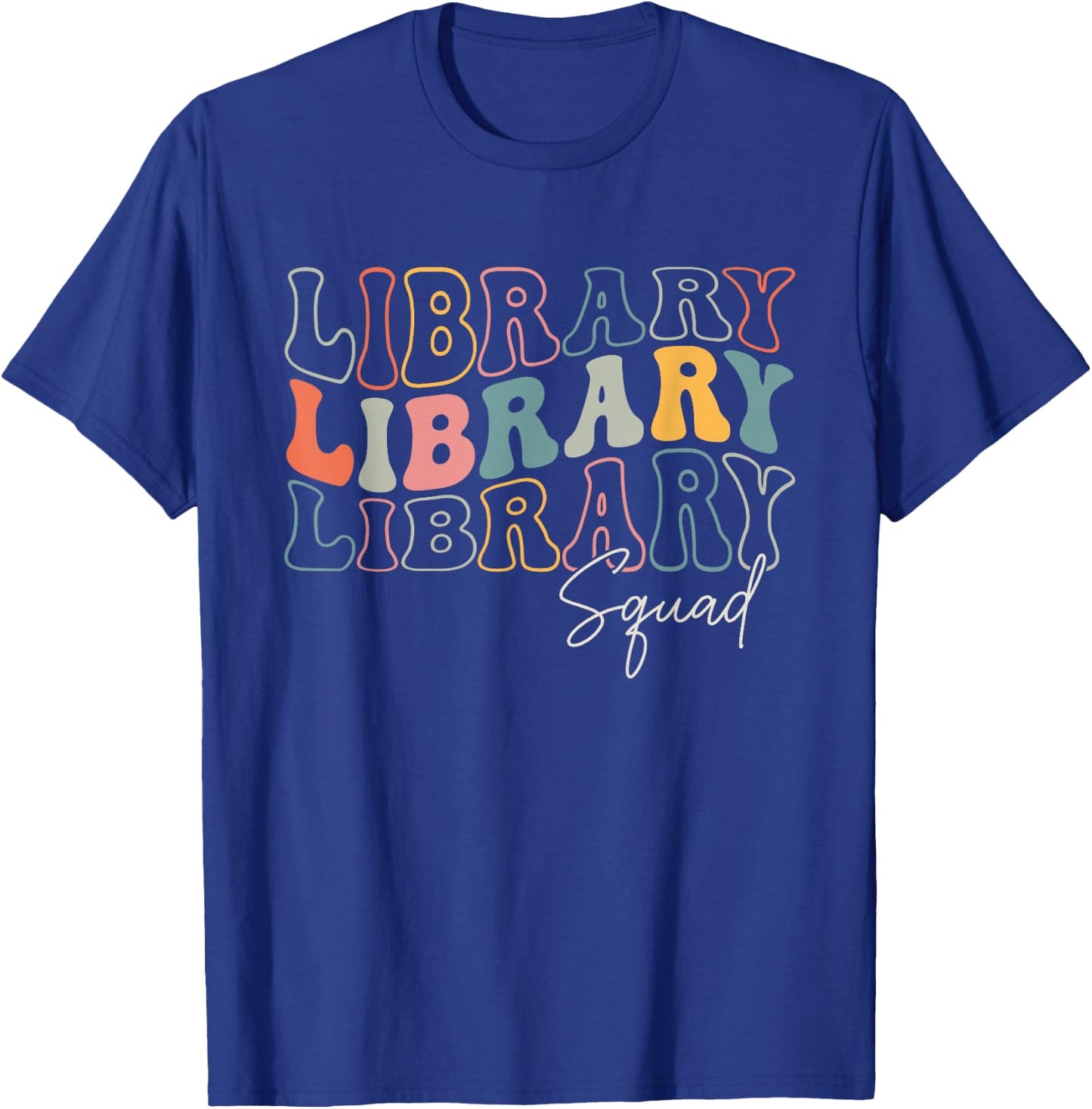 Library Squad Librarian Bookworm Groovy Design Men T-Shirt - T-Shirt | Royal