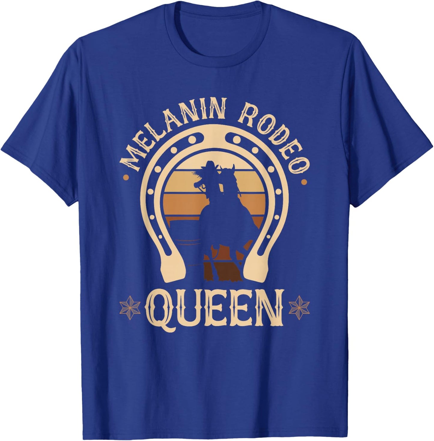 Barrel Racing Melanin Rodeo Queen African American Cowgirl T-Shirt - T-Shirt | Royal